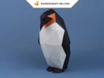 Papercraft penguin in 3D origami