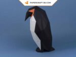 Papercraft penguin in 3D origami