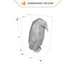 Papercraft penguin in 3D origami
