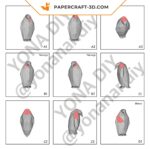 Papercraft penguin in 3D origami