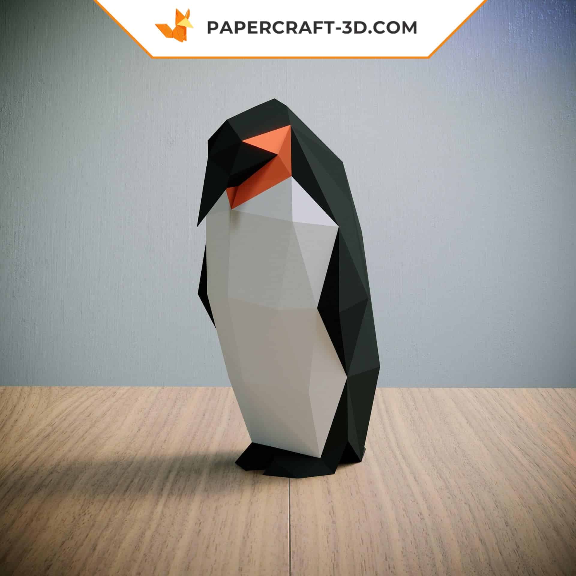Papercraft pingouin en origami 3D
