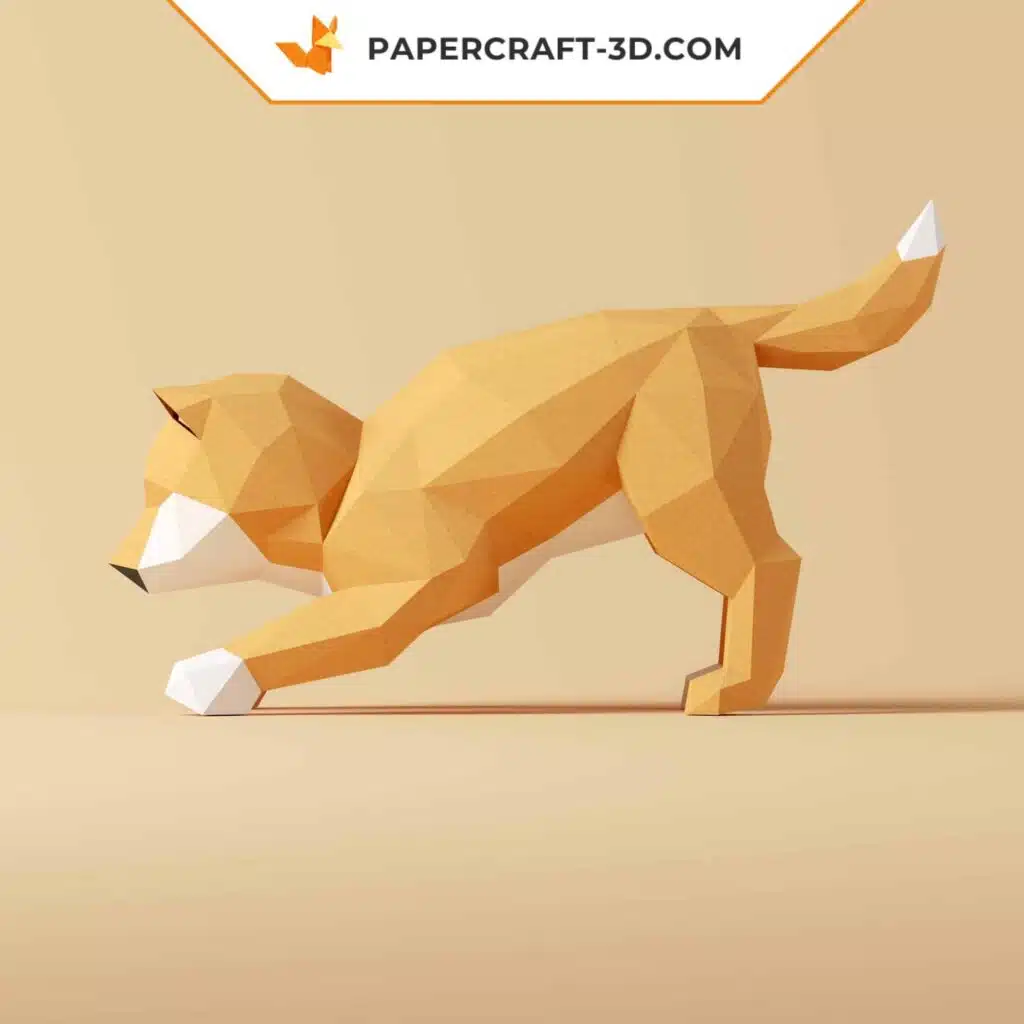 Kit de papercraft Shiba Inu : puzzle d&rsquo;origami 3D pour décoration et cadeaux, weergave 2
