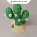 Papercraft cactus in origami
