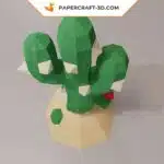 Kit papercraft Cactus en origami papier 3D, weergave 5