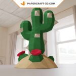 Papercraft cactus in origami