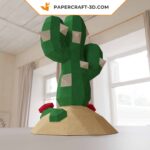 Papercraft cactus in origami