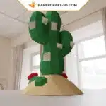 Kit papercraft Cactus en origami papier 3D, weergave 7