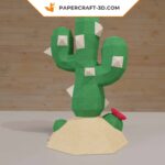 Papercraft cactus in origami