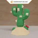 Kit papercraft Cactus en origami papier 3D, weergave 9