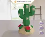 Kit papercraft Cactus en origami papier 3D