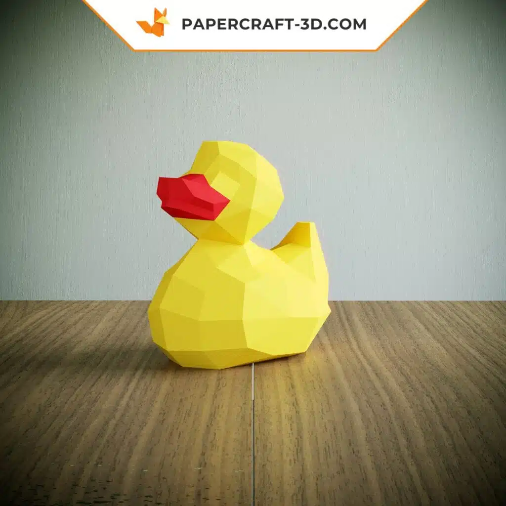 Papercraft patinho amarelo em origami 3D