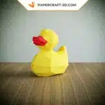 Papercraft patinho amarelo em origami 3D