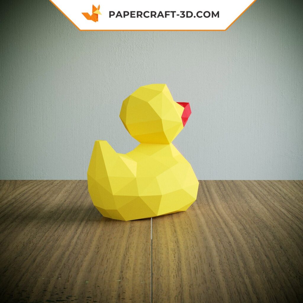 Papercraft patito amarillo en origami 3D