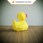 Papercraft caneton jaune en origami 3D