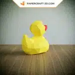 Papercraft patinho amarelo em origami 3D