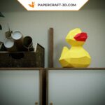 Papercraft caneton jaune en origami 3D