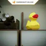 Papercraft patinho amarelo em origami 3D