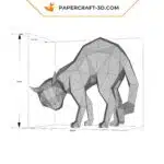 Kit Papercraft chat effrayé origami 3D en basse poly pour décoration d&rsquo;intérieur, weergave 6