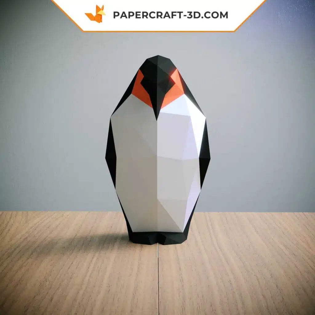 Papercraft famiglia di pinguini in origami