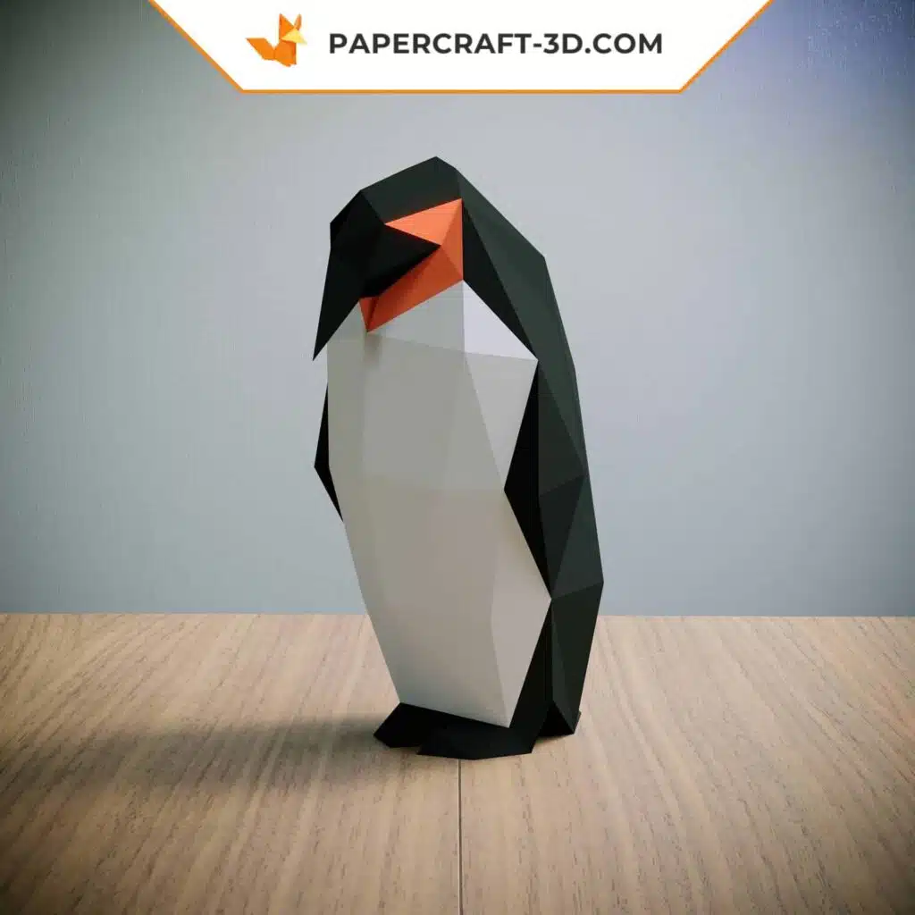 Papercraft famiglia di pinguini in origami