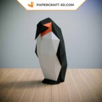 Papercraft penguin family in origami