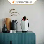 Papercraft famiglia di pinguini in origami