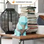 Papercraft de Squirtle em pé em origami 3D