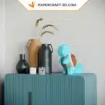 Papercraft de Squirtle em pé em origami 3D