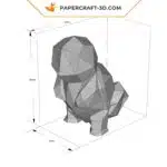 Papercraft de Squirtle em pé em origami 3D