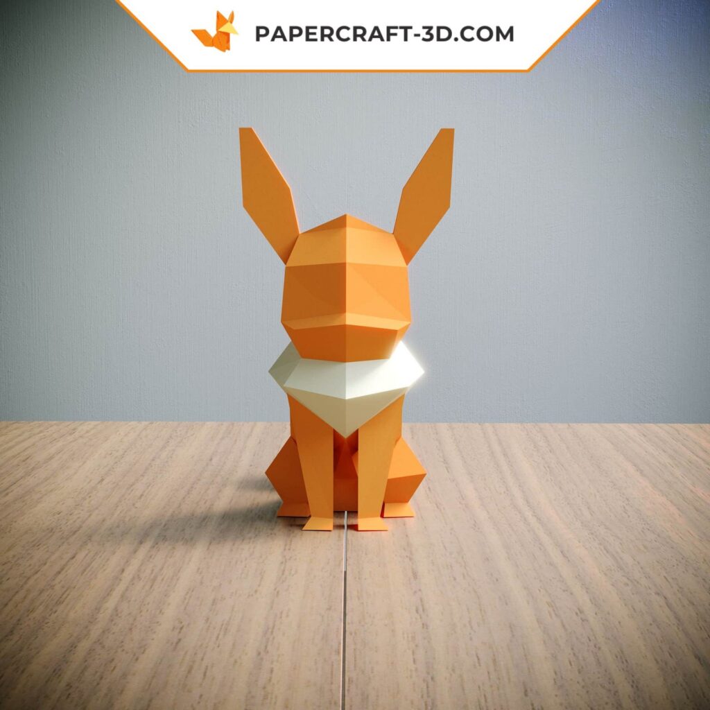 Papercraft Pokémon Eevee em origami 3D