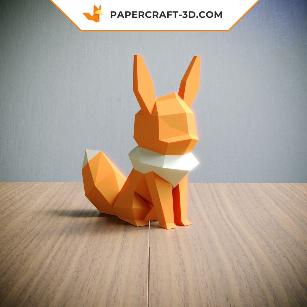 Papercraft Pokémon Eevee em origami 3D