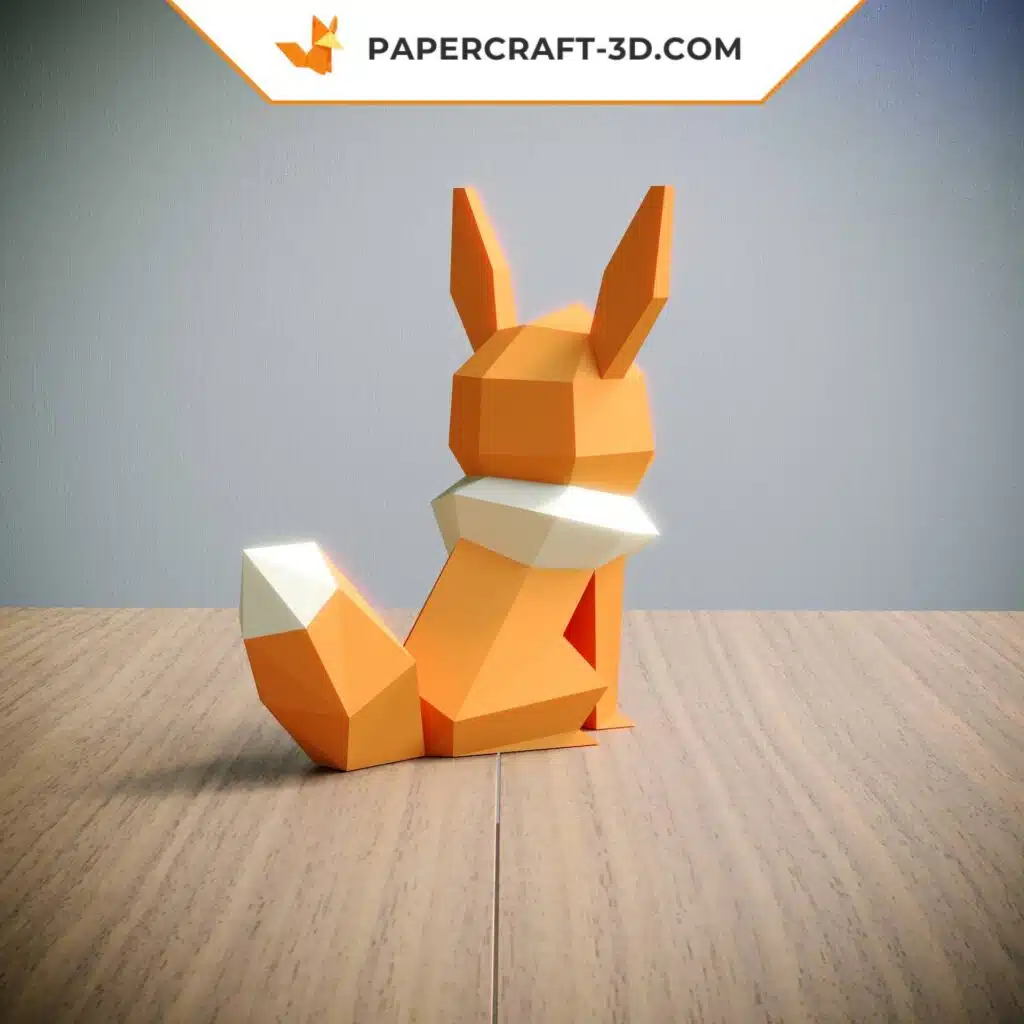 Papercraft Pokémon Eevee in origami 3D