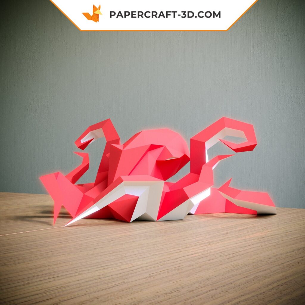 Papercraft polvo em origami 3D