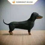 Kit Papercraft Teckel : origami papier 3D pour décoration intérieure, art et cadeaux, weergave 2