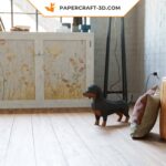 Origami 3D dachshund em papel