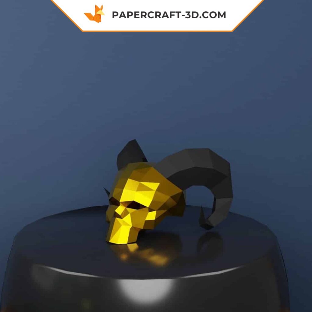 Papercraft of Andariel mask in 3D origami