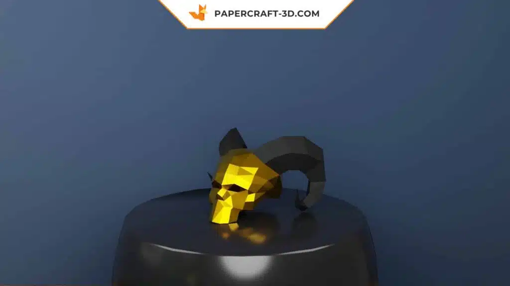 Masque Andariel&rsquo;s Visage en papercraft 3D, décoration murale Diablo pour la maison, weergave 2