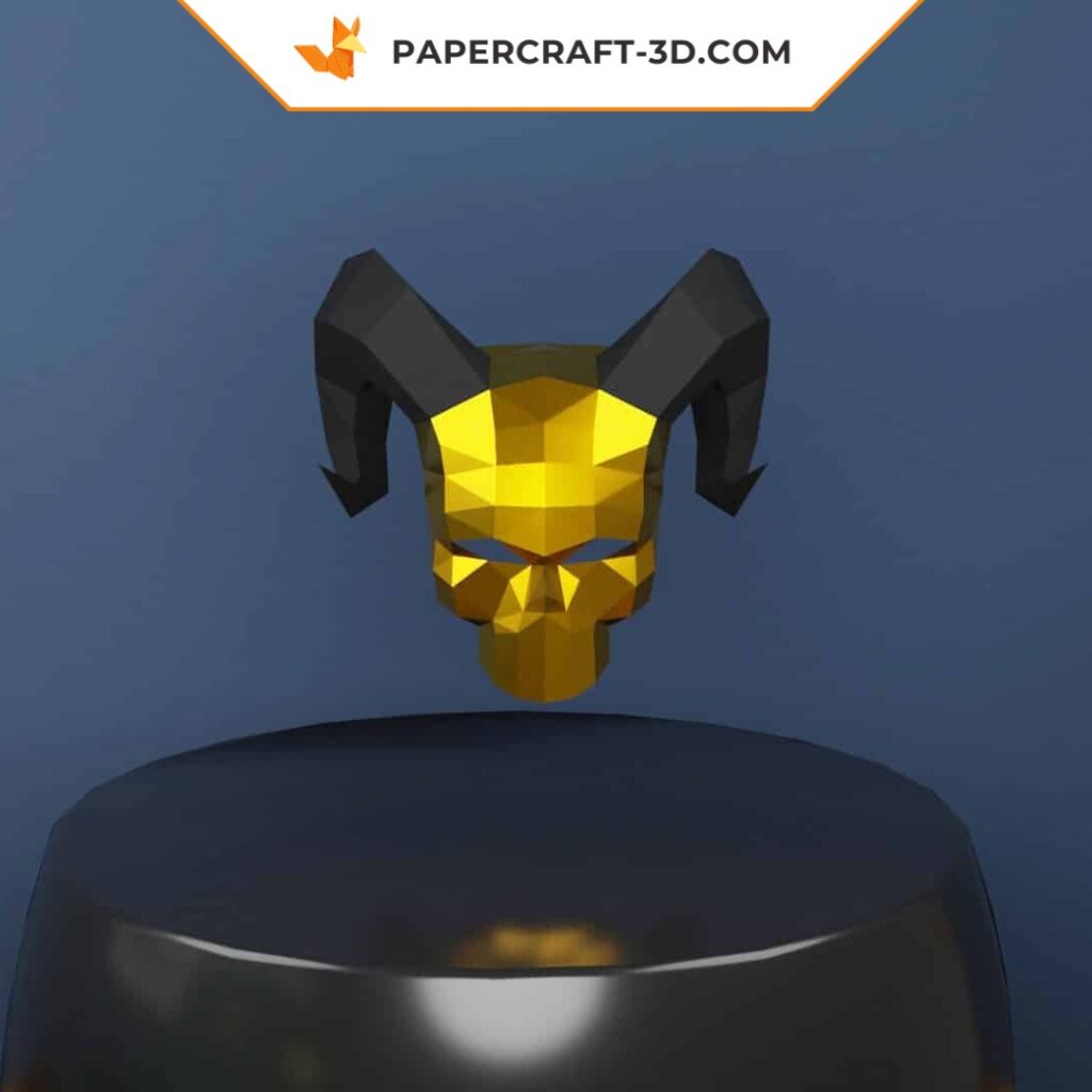 Papercraft of Andariel mask in 3D origami