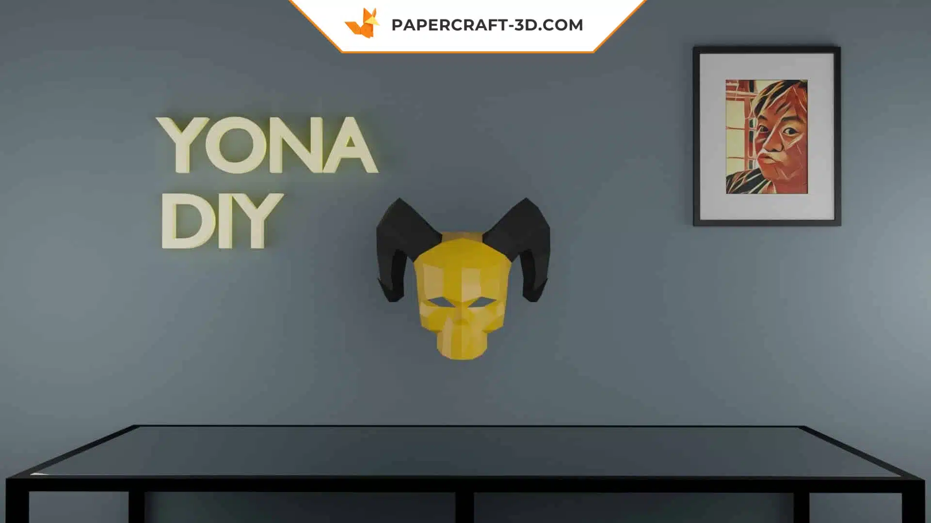 Masque Andariel&rsquo;s Visage en papercraft 3D, décoration murale Diablo pour la maison, weergave 6