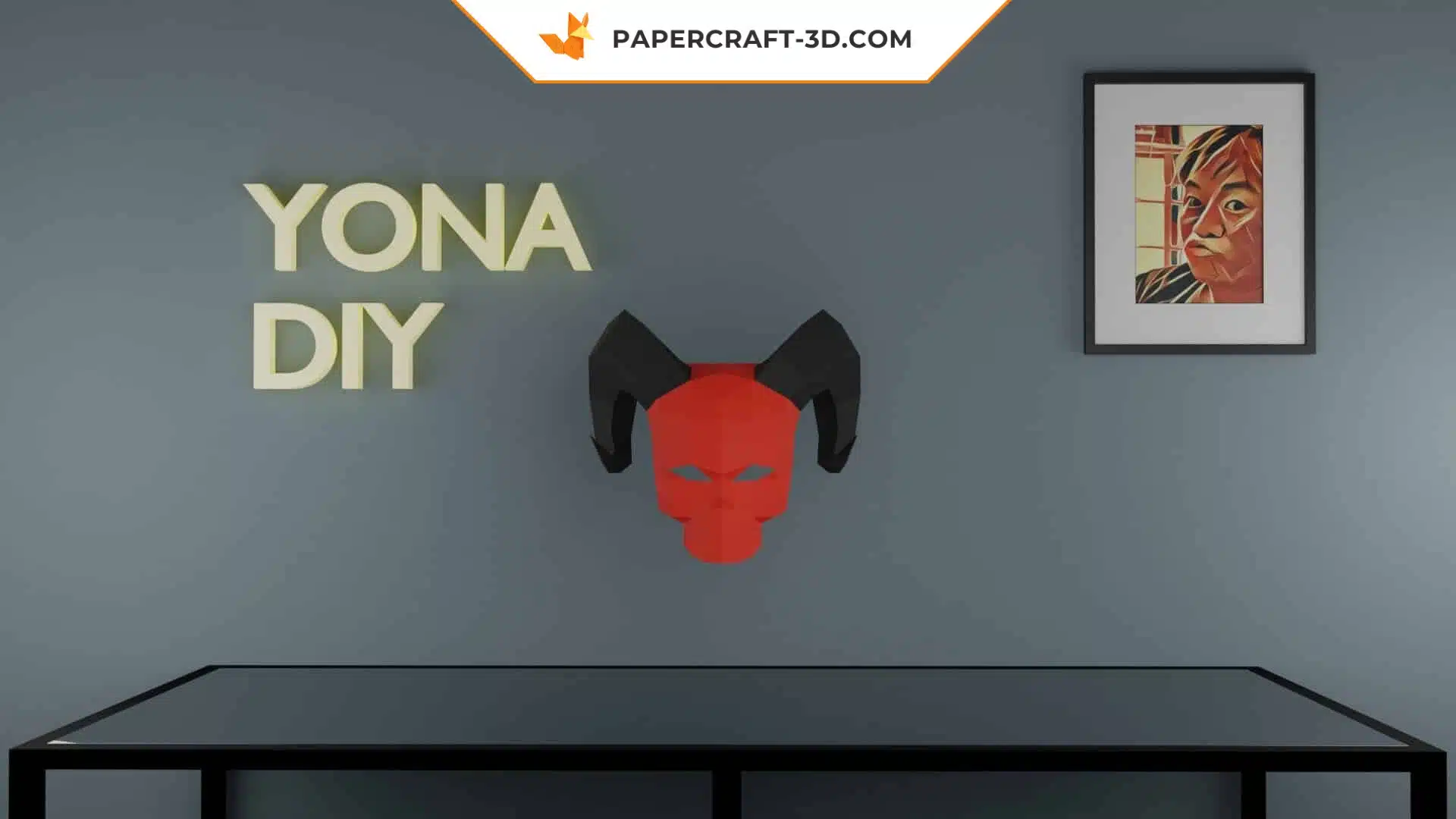 Masque Andariel&rsquo;s Visage en papercraft 3D, décoration murale Diablo pour la maison, weergave 7
