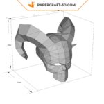 Papercraft of Andariel mask in 3D origami