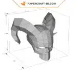Masque Andariel&rsquo;s Visage en papercraft 3D, décoration murale Diablo pour la maison, weergave 8