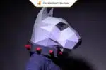 Papercraft Origami Bullterrier Maske, Ansicht 3
