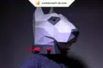 Papercraft Origami Bullterrier Maske, Ansicht 2