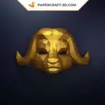 Papercraft de masque de buffle Squid Game en origami 3D