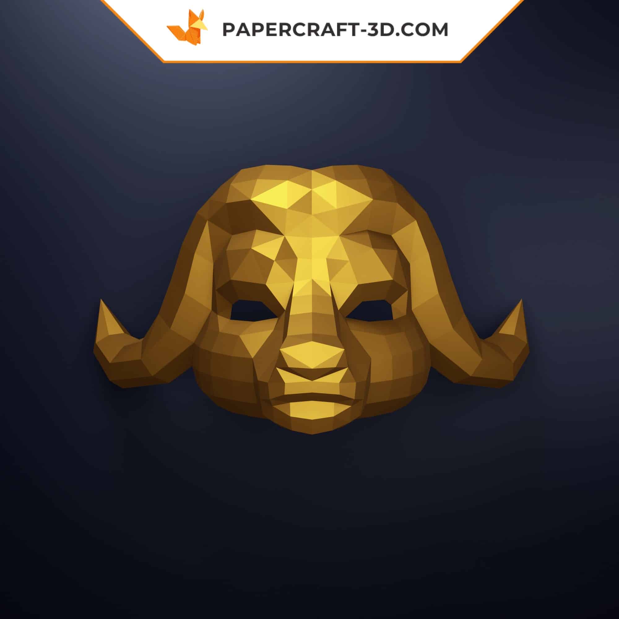 Papercraft maschera di bufalo di Squid Game in origami 3D