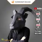 Masque de chèvre en papercraft 3D, modèle PDF et SVG pour Cricut et Cameo4, weergave 7