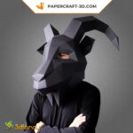 Papercraft maschera di capra in origami 3D
