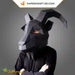 Masque de chèvre en papercraft 3D, modèle PDF et SVG pour Cricut et Cameo4, weergave 2