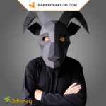 Papercraft maschera di capra in origami 3D